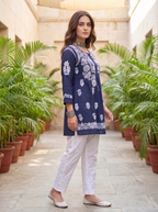 KC Indigo Hand-Embroidered Chikankari Kurti