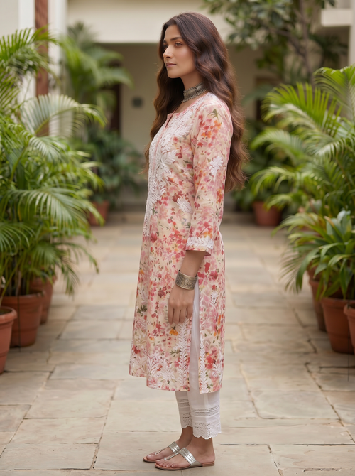 KC Gulnaar Floral Chikankari Kurti