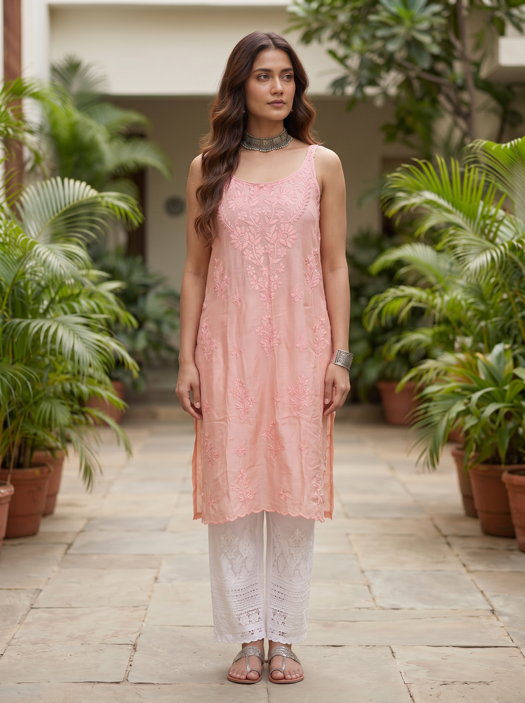 KC Blush Pink Chikankari Kurti