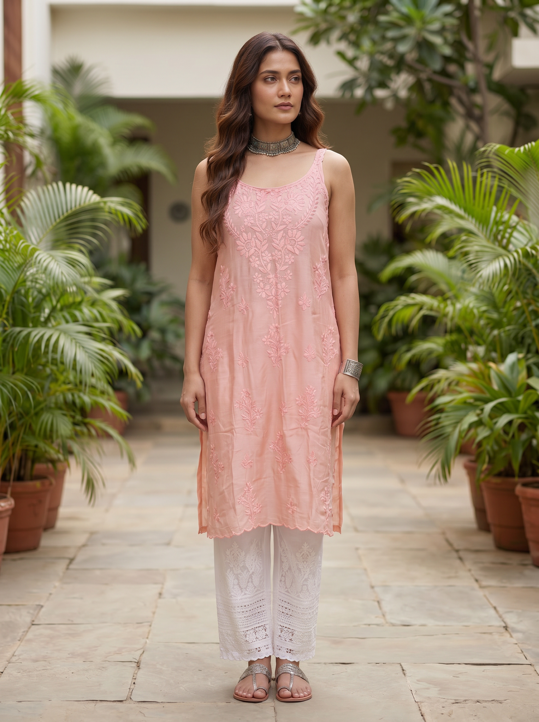 KC Blush Pink Chikankari Kurti