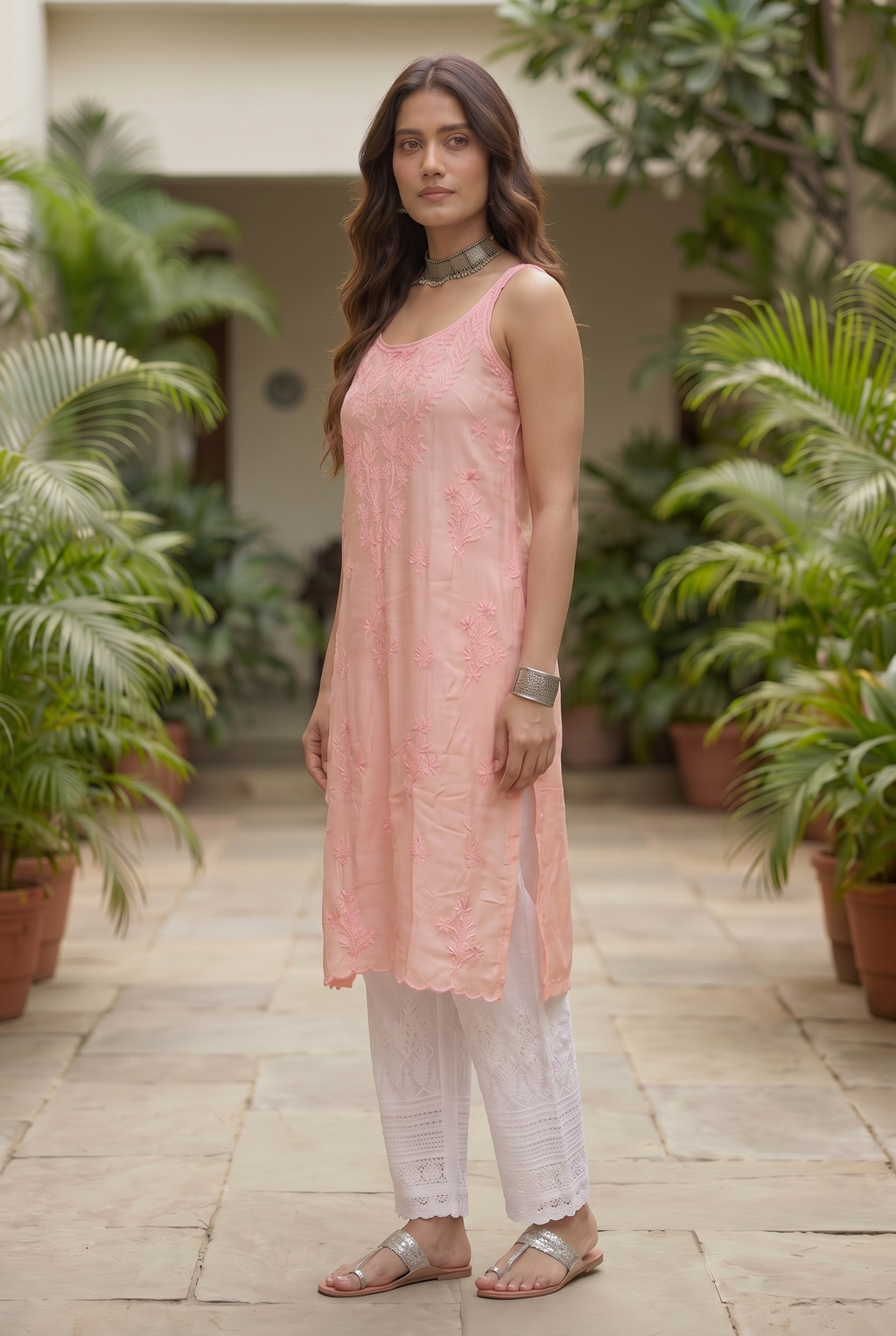 KC Blush Pink Chikankari Kurti