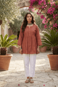 KC Terra Rust Embroidered Kurti