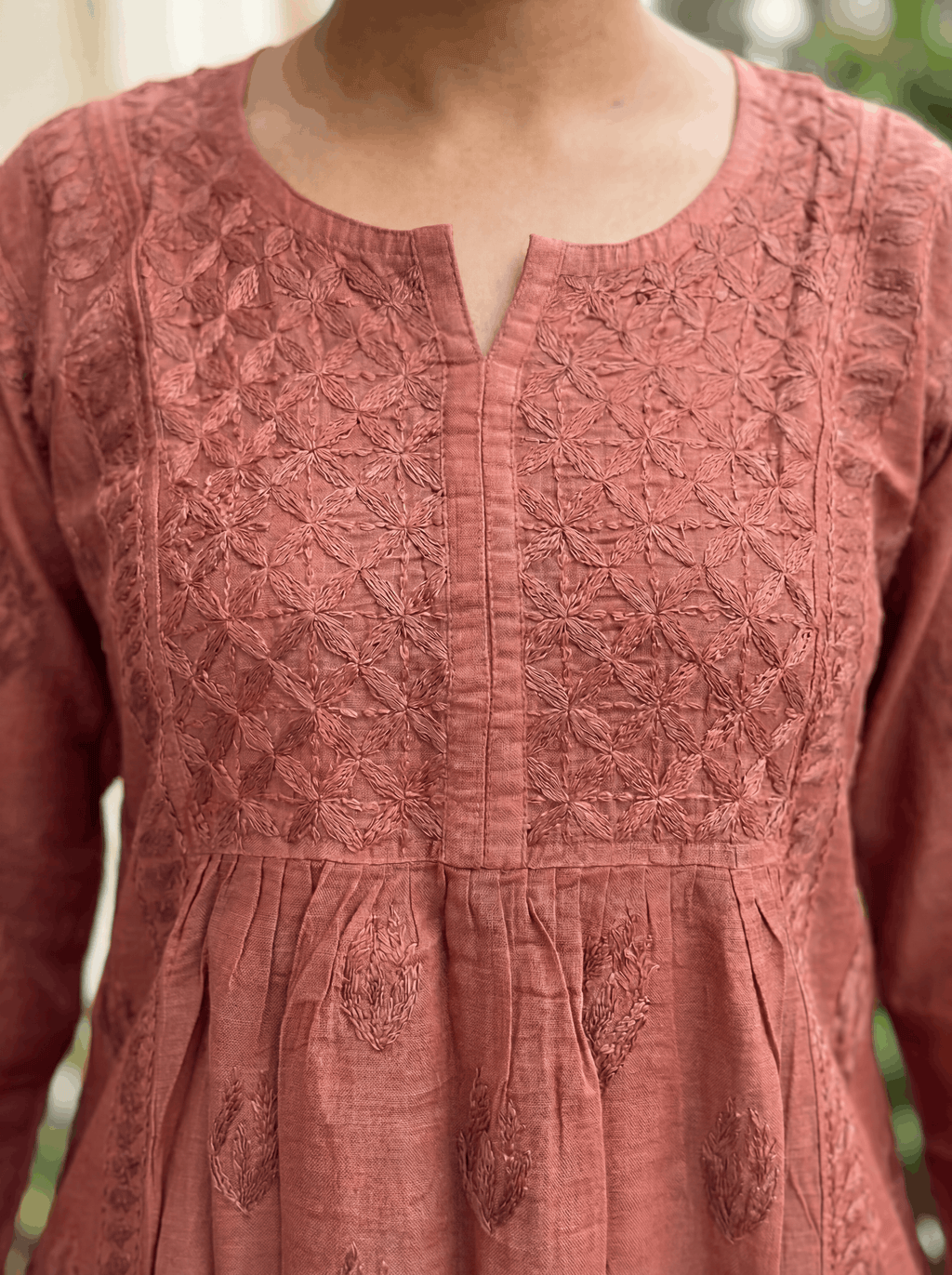 KC Terra Rust Embroidered Kurti